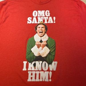 Elf. OMG SANTA! I KNOW HIM! Christmas t-shirt. 2X
